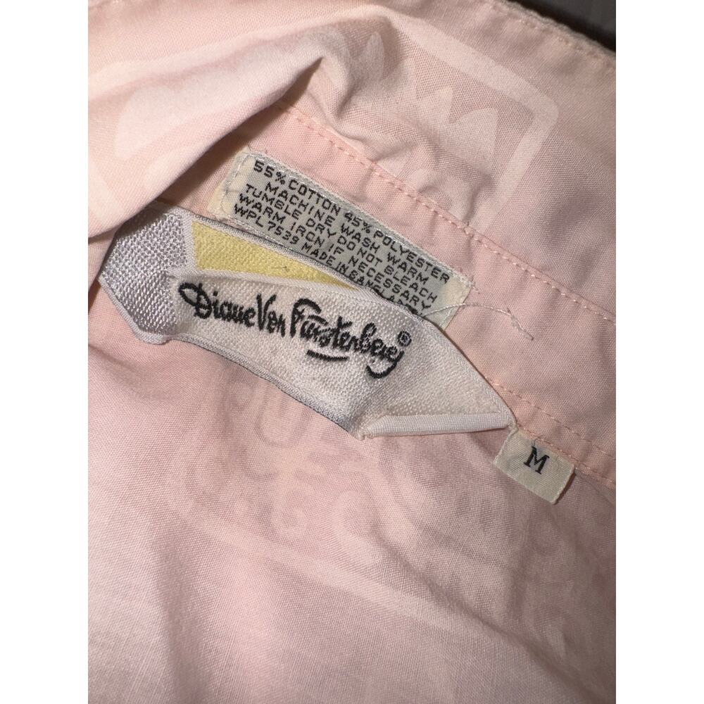 Diane Von Furstenberg Boxy Blouse Womens Medium Oversized Pink Pastel Vintage - Picture 7 of 9